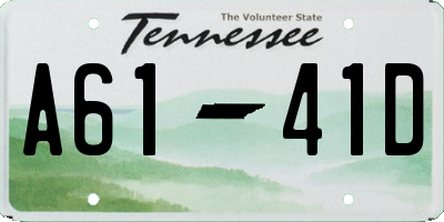 TN license plate A6141D