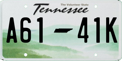 TN license plate A6141K