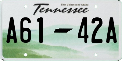 TN license plate A6142A