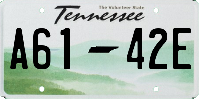 TN license plate A6142E