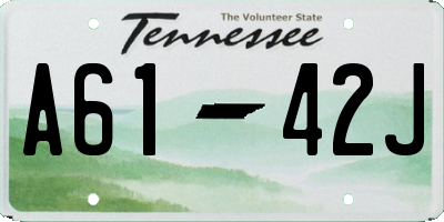 TN license plate A6142J