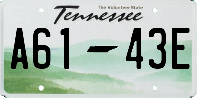 TN license plate A6143E