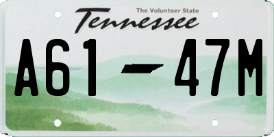 TN license plate A6147M