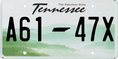TN license plate A6147X