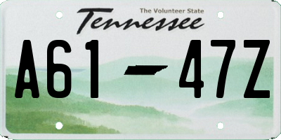 TN license plate A6147Z