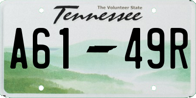 TN license plate A6149R