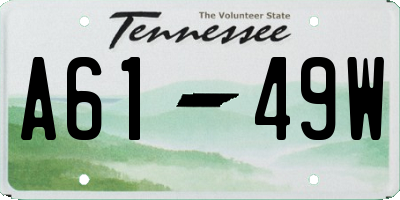 TN license plate A6149W