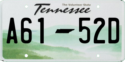 TN license plate A6152D