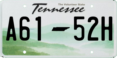 TN license plate A6152H