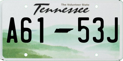 TN license plate A6153J