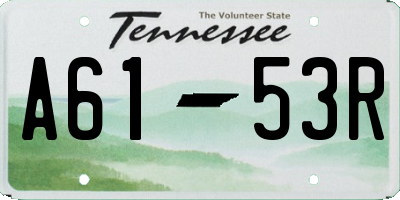 TN license plate A6153R
