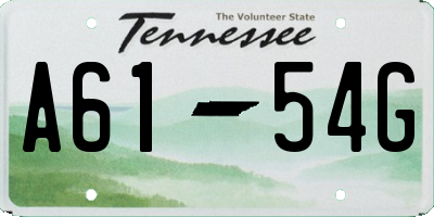 TN license plate A6154G