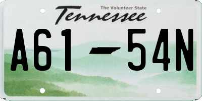 TN license plate A6154N