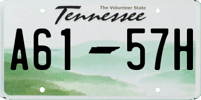 TN license plate A6157H