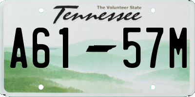 TN license plate A6157M