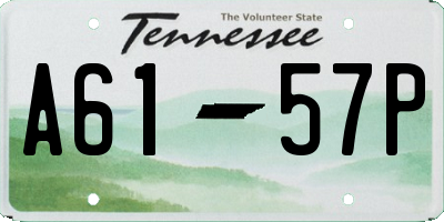 TN license plate A6157P