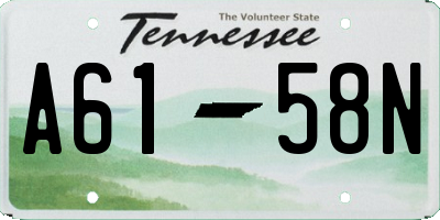 TN license plate A6158N