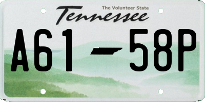 TN license plate A6158P