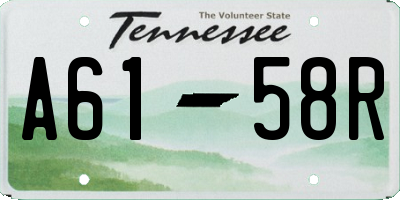TN license plate A6158R