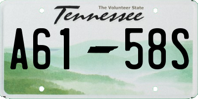 TN license plate A6158S