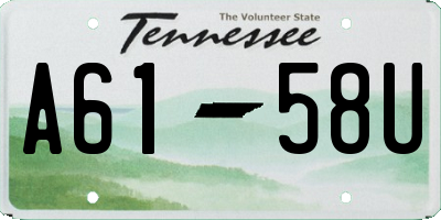 TN license plate A6158U