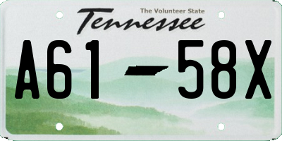 TN license plate A6158X