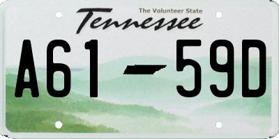 TN license plate A6159D