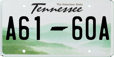 TN license plate A6160A