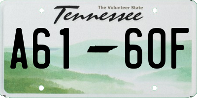 TN license plate A6160F