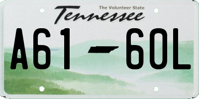 TN license plate A6160L