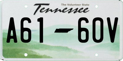 TN license plate A6160V