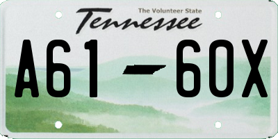 TN license plate A6160X