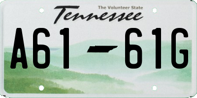 TN license plate A6161G