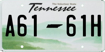 TN license plate A6161H