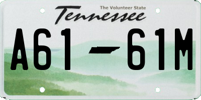 TN license plate A6161M