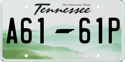 TN license plate A6161P