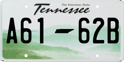 TN license plate A6162B