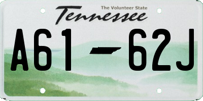 TN license plate A6162J