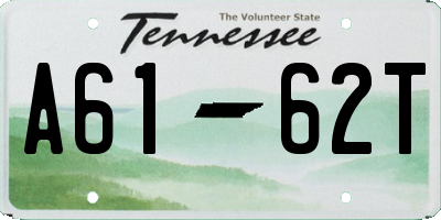 TN license plate A6162T