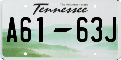 TN license plate A6163J