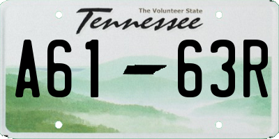 TN license plate A6163R