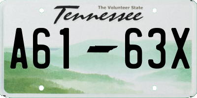 TN license plate A6163X