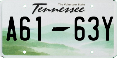 TN license plate A6163Y