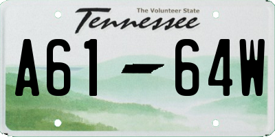 TN license plate A6164W