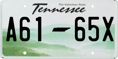 TN license plate A6165X