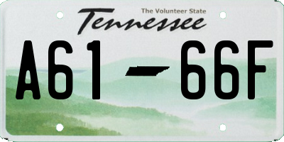 TN license plate A6166F