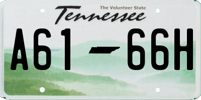 TN license plate A6166H
