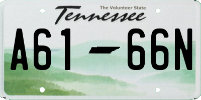 TN license plate A6166N