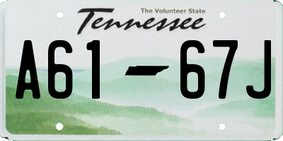 TN license plate A6167J