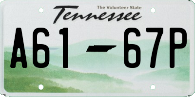 TN license plate A6167P